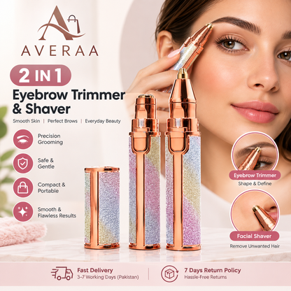 2-in-1 Eyebrow Trimmer & Facial Hair Remover – Precision Beauty Grooming Device for Women